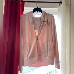 Baby pink velour sweater